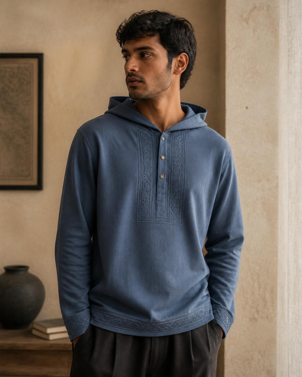 Adab Hoodie — Steel Blue